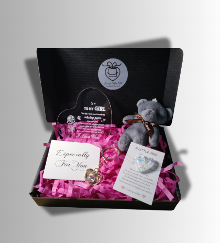 For Her Keyring & Grey Teddy Bear Box