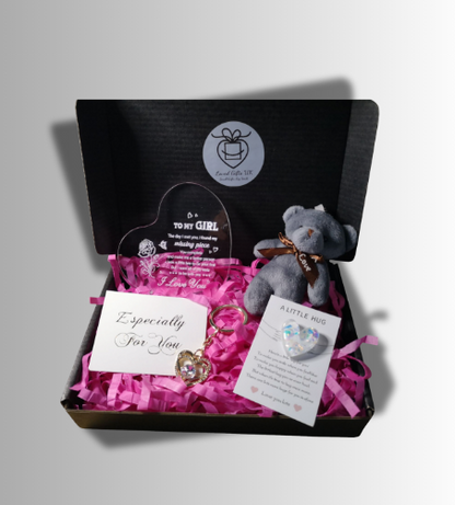 For Her Keyring &  Grey Teddy Bear Box
