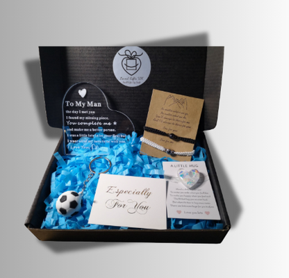 For Him Sport Theme Keyring & Couple Bracelet Box